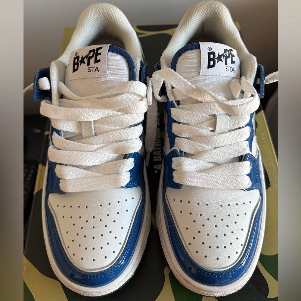 Bape STA Sneakers in White and Blue